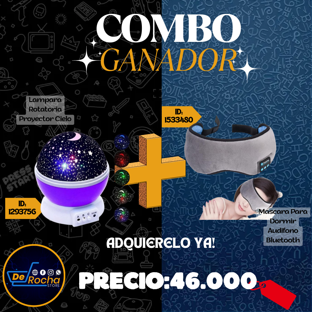 combo lampara proyector+mascara dormir